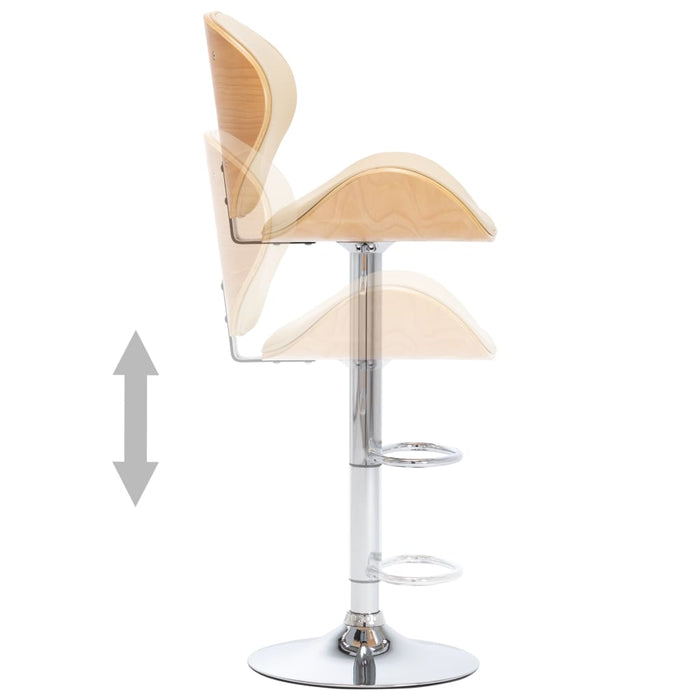 Scaun de bar, crem, piele ecologică - WALTI WALTI