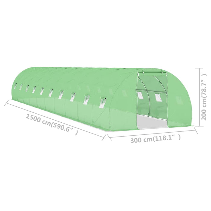 Seră, 45 m², 15 x 3 x 2 m - WALTI WALTI