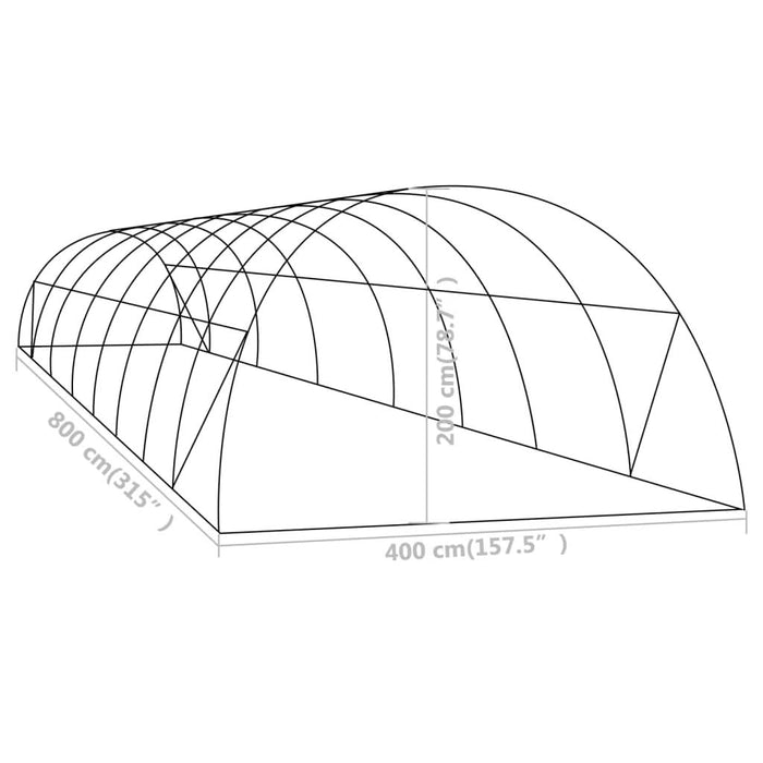 Seră, 32 m², 8 x 4 x 2 m - WALTI WALTI