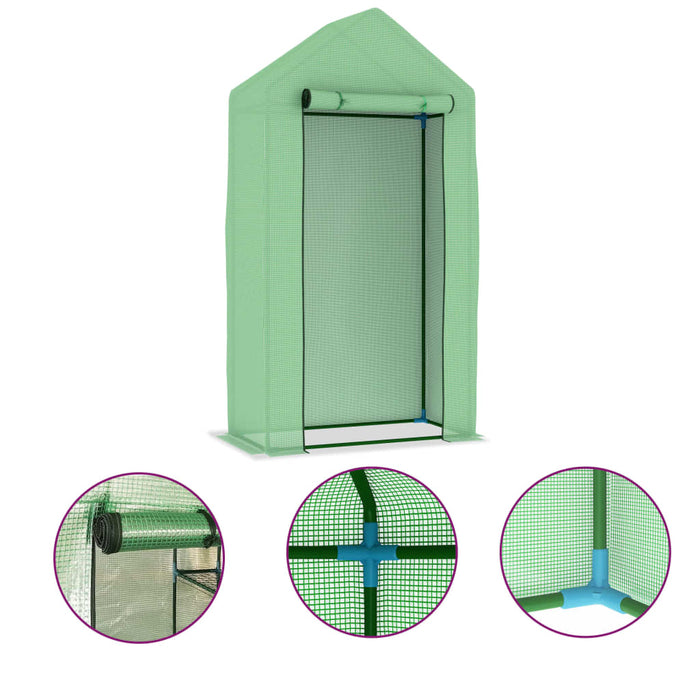 Seră cu cadru din oțel, 0,5 m², 1 x 0,5 x 1,9 cm - WALTI WALTI