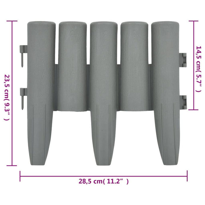 Borduri de gazon, 36 buc., gri, 10 m, PP - WALTI WALTI