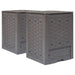 Compostoare grădină 2 buc. maro 60x60x83 cm 600 L plastic ratan - WALTI WALTI