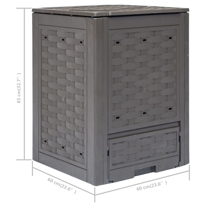 Compostoare grădină 3 buc. maro 60x60x83 cm 900 L plastic ratan - WALTI WALTI