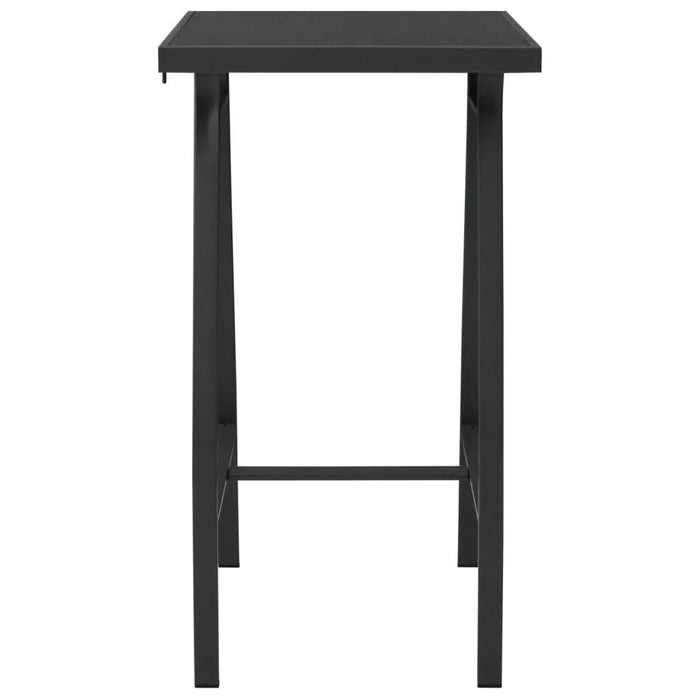 Masă de bar grădină, negru, 60 x 60 x 110 cm, sticlă securizată WALTI