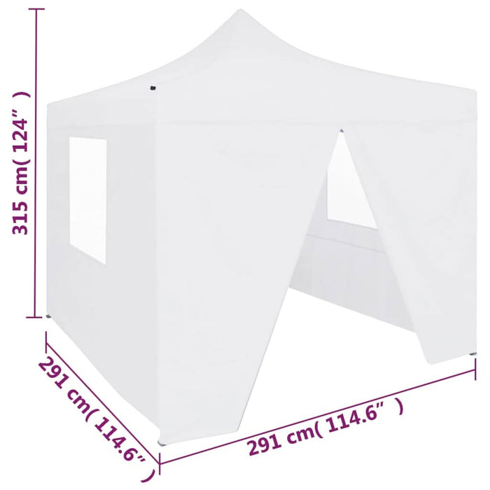Cort de petrecere pliabil cu 4 pereți, alb, 3 x 3 m, oțel - WALTI WALTI