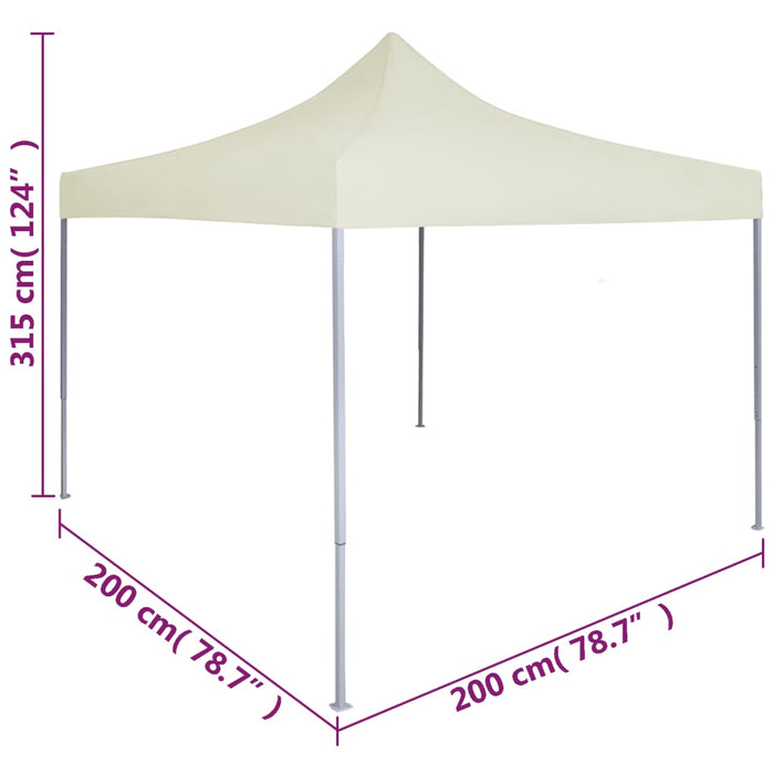 Cort de petrecere pliabil profesional, crem, 2 x 2 m, oțel - WALTI WALTI