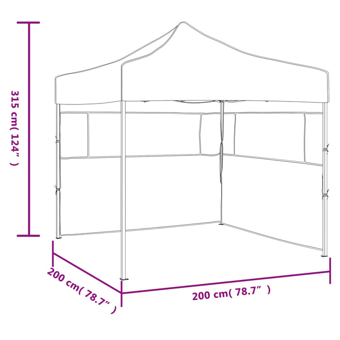 Cort de petrecere pliabil cu 2 pereți, crem, 2 x 2 m, oțel - WALTI WALTI