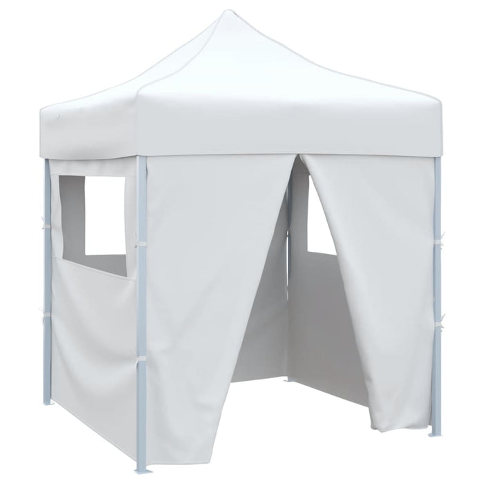 Cort de petrecere pliabil cu 4 pereți, alb, 2 x 2 m, oțel - WALTI WALTI