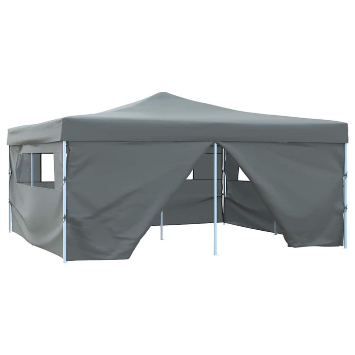 Pavilion pliabil cu 4 pereți laterali, antracit, 5 x 5 m WALTI