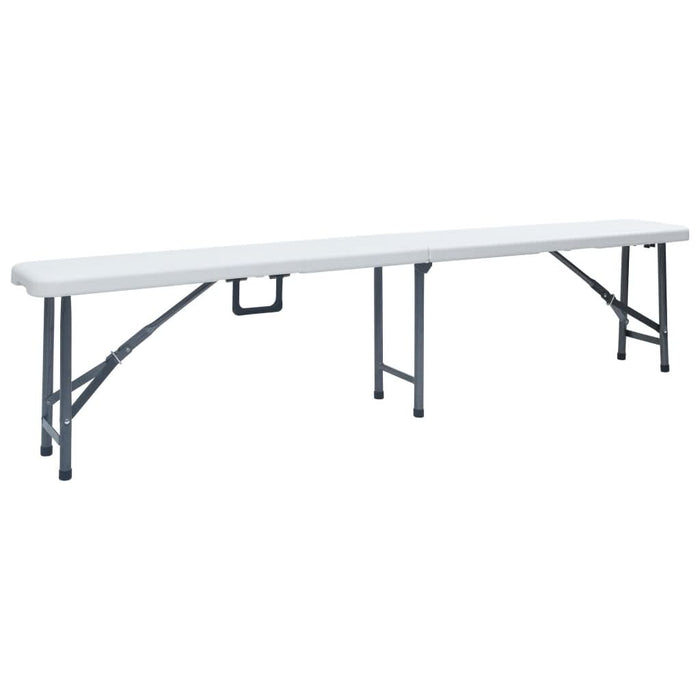 Bănci de grădină pliabile, 2 buc., alb, 180 cm, HDPE - WALTI WALTI