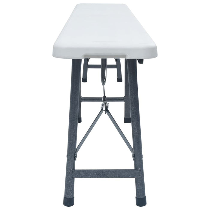 Bănci de grădină pliabile, 2 buc., alb, 180 cm, HDPE - WALTI WALTI