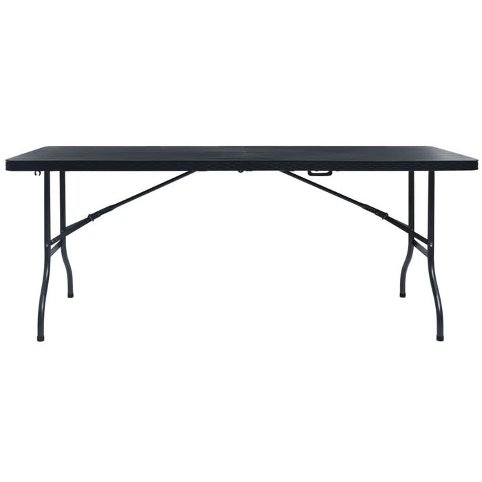 Masă grădină pliabilă, negru, 180x75x72 cm, HDPE imitație ratan - WALTI WALTI