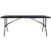 Masă grădină pliabilă, negru, 180x75x72 cm, HDPE imitație ratan - WALTI WALTI