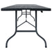 Masă grădină pliabilă, negru, 180x75x72 cm, HDPE imitație ratan - WALTI WALTI