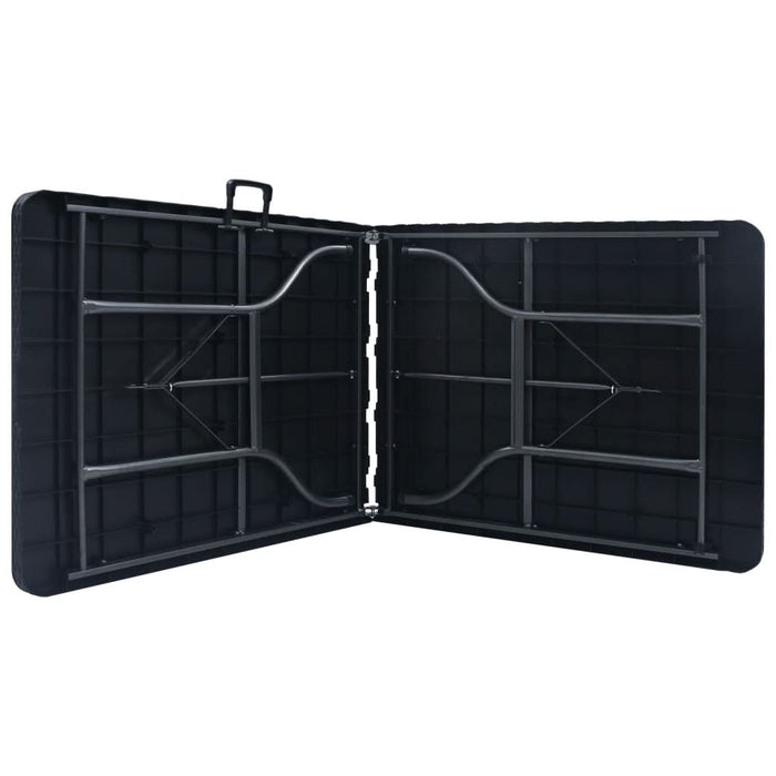Masă grădină pliabilă, negru, 180x75x72 cm, HDPE imitație ratan - WALTI WALTI