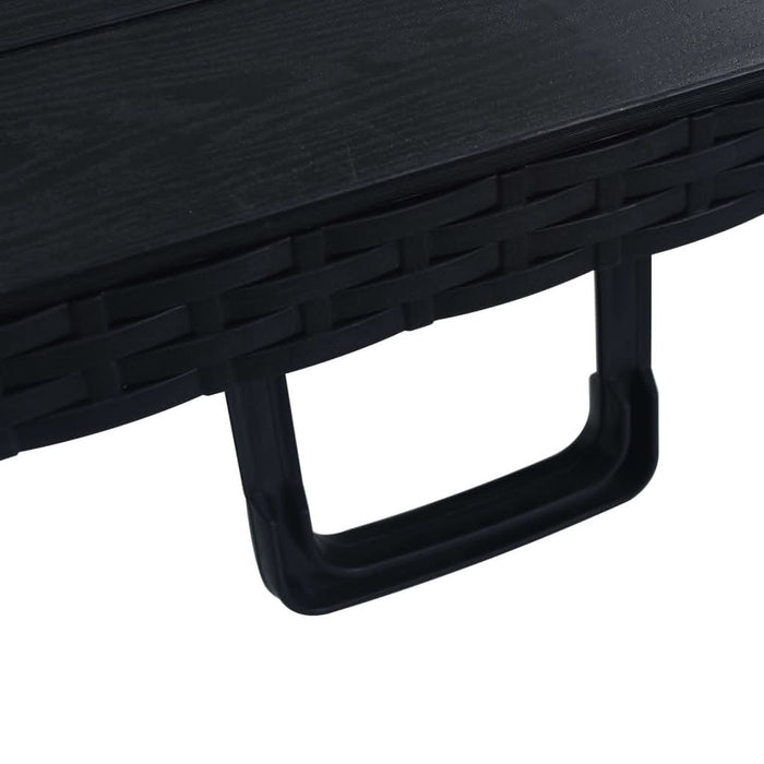 Masă grădină pliabilă, negru, 180x75x72 cm, HDPE imitație ratan - WALTI WALTI
