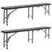 Bănci de grădină pliabile, 2 buc., negru, 180 cm, HDPE - WALTI WALTI