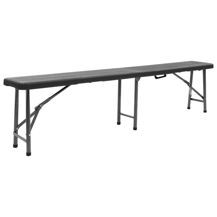 Bănci de grădină pliabile, 2 buc., negru, 180 cm, HDPE - WALTI WALTI