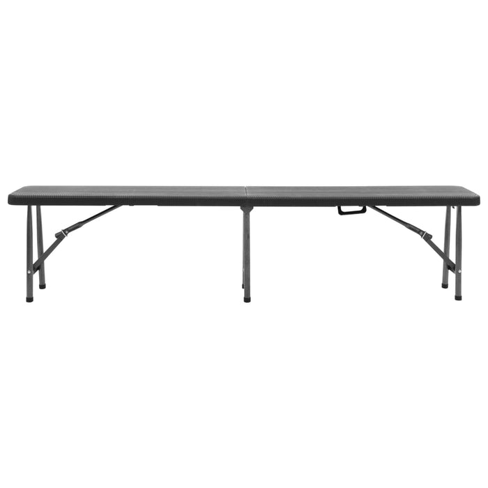 Bănci de grădină pliabile, 2 buc., negru, 180 cm, HDPE - WALTI WALTI