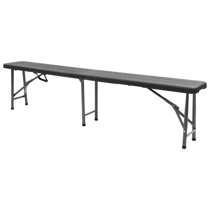 Bănci de grădină pliabile, 2 buc., negru, 180 cm, HDPE - WALTI WALTI