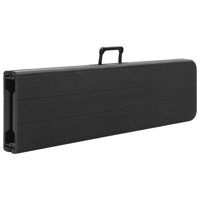 Bănci de grădină pliabile, 2 buc., negru, 180 cm, HDPE - WALTI WALTI