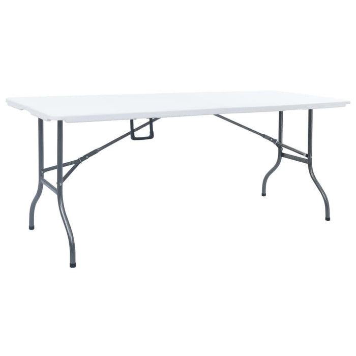 Masă de grădină pliabilă cu 2 bănci, alb, 180 cm, oțel și HDPE - WALTI WALTI