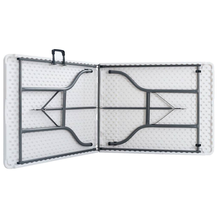 Masă de grădină pliabilă cu 2 bănci, alb, 180 cm, oțel și HDPE - WALTI WALTI