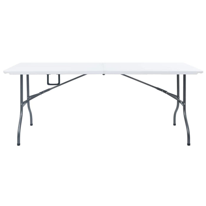 Masă de grădină pliabilă cu 2 bănci, alb, 180 cm, oțel și HDPE - WALTI WALTI