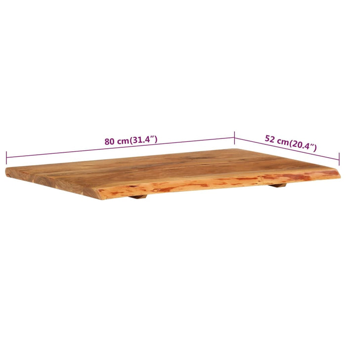 Blat lavoar de baie, 80x52x2,5 cm, lemn masiv de acacia WALTI