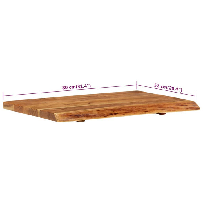 Blat lavoar de baie, 80x52x3,8 cm, lemn masiv de acacia WALTI