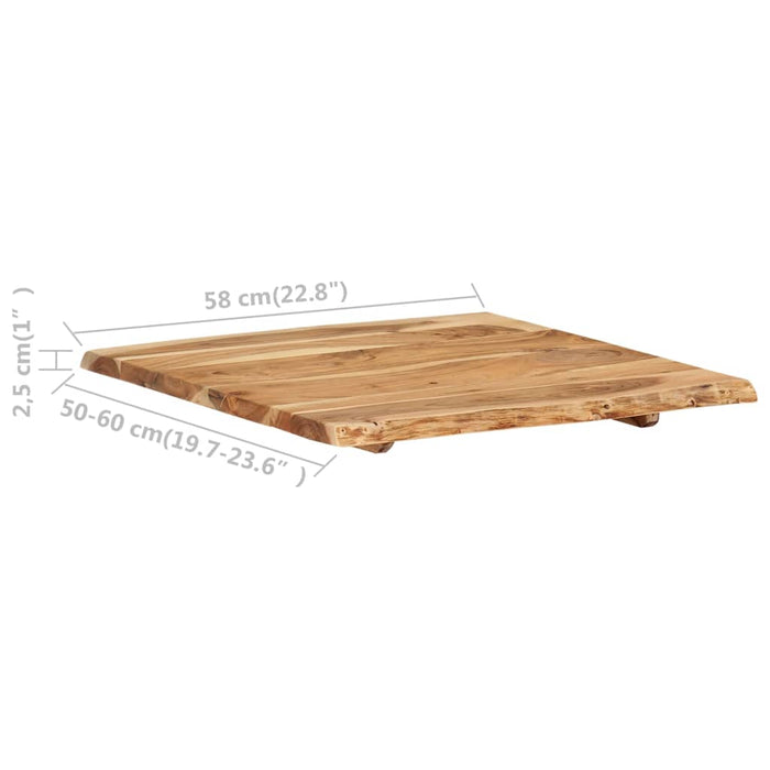 Blat de masă, 58x(50-60)x2,5 cm, lemn masiv de acacia - WALTI WALTI