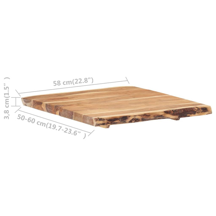 Blat de masă, 58x(50-60)x3,8 cm, lemn masiv de acacia - WALTI WALTI