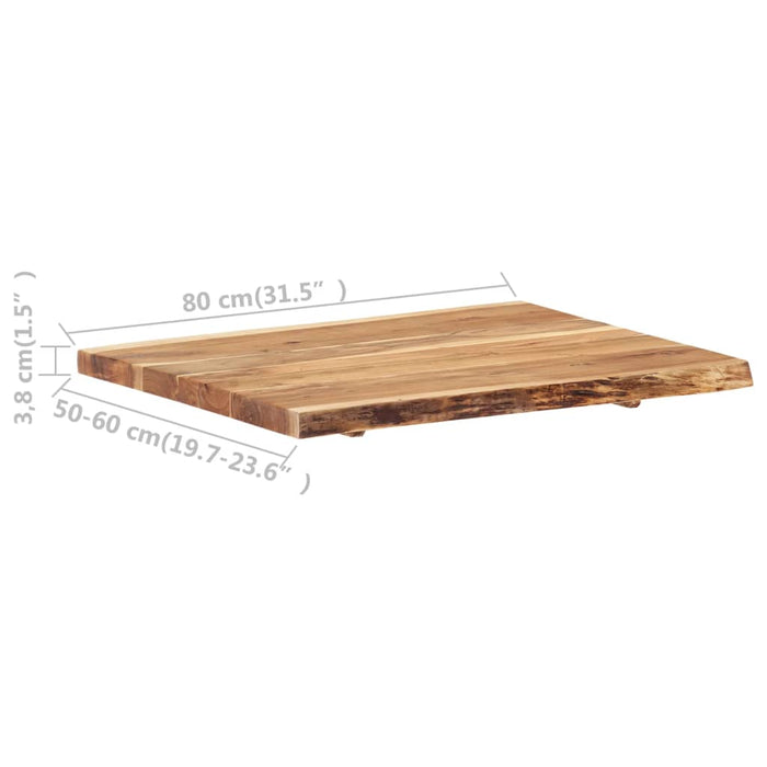 Blat de masă, 60x(50-60)x3,8 cm, lemn masiv de acacia - WALTI WALTI