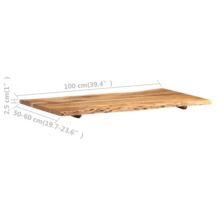 Blat de masă, 100x(50-60)x2,5 cm, lemn masiv de acacia - WALTI WALTI