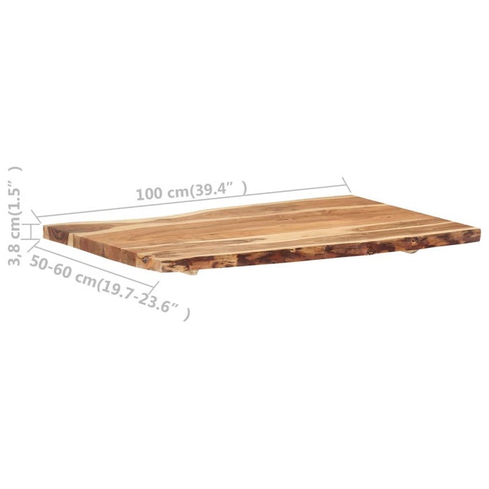 Blat de masă, 100x(50-60)x3,8 cm, lemn masiv de acacia - WALTI WALTI