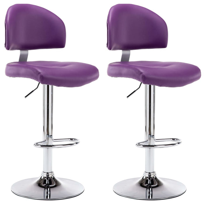 Scaune de bar, 2 buc., violet, piele ecologică - WALTI WALTI