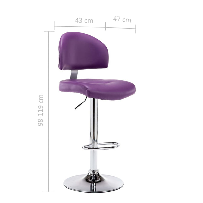 Scaune de bar, 2 buc., violet, piele ecologică - WALTI WALTI