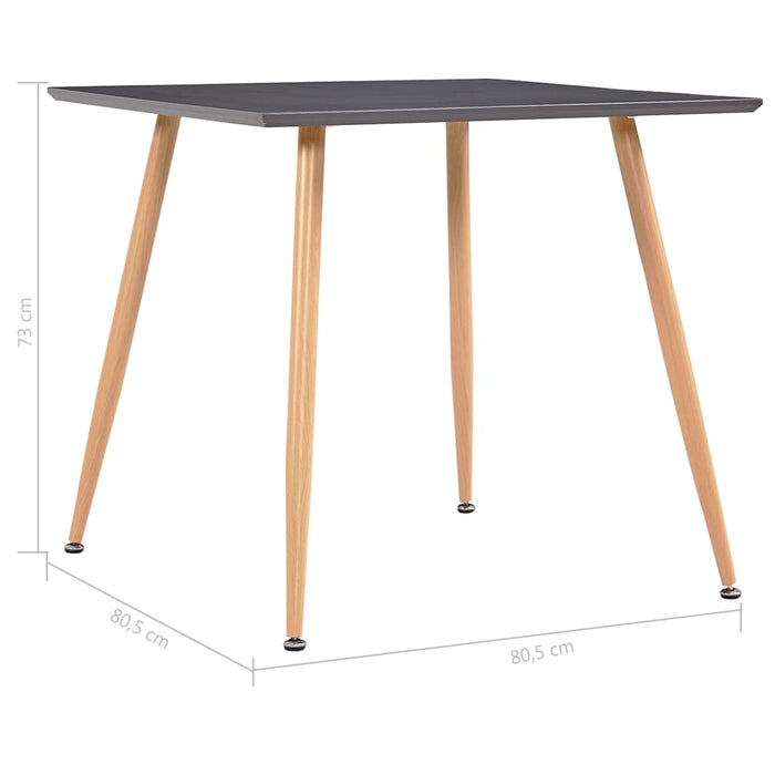 Masă de bucătărie, gri și stejar, 80,5 x 80,5 x 73 cm, MDF WALTI