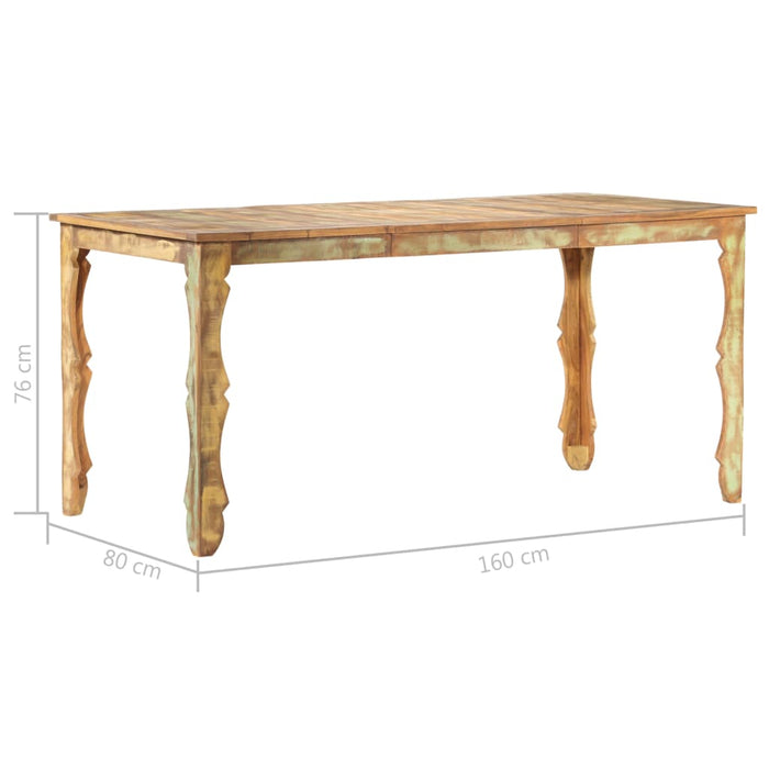 Masă de bucătărie, 160 x 80 x 76 cm, lemn masiv reciclat WALTI