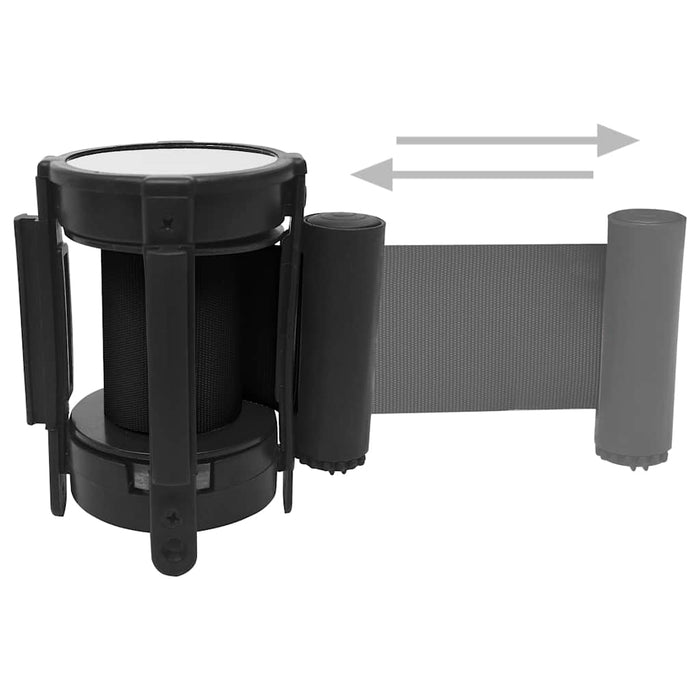 Barieră bandă retractabilă, negru, 200 cm - WALTI WALTI