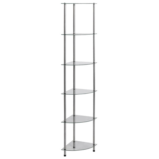 Raft cu 6 niveluri transparent, 30x30x160 cm, sticlă securizată - WALTI WALTI