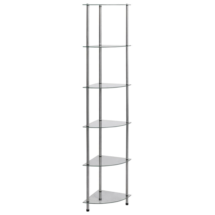 Raft cu 6 niveluri transparent, 30x30x160 cm, sticlă securizată - WALTI WALTI