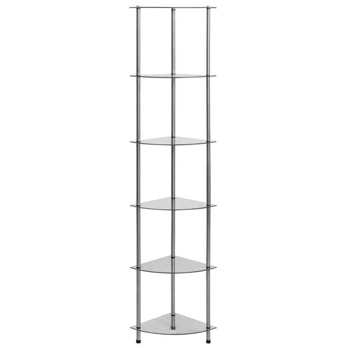 Raft cu 6 niveluri transparent, 30x30x160 cm, sticlă securizată - WALTI WALTI