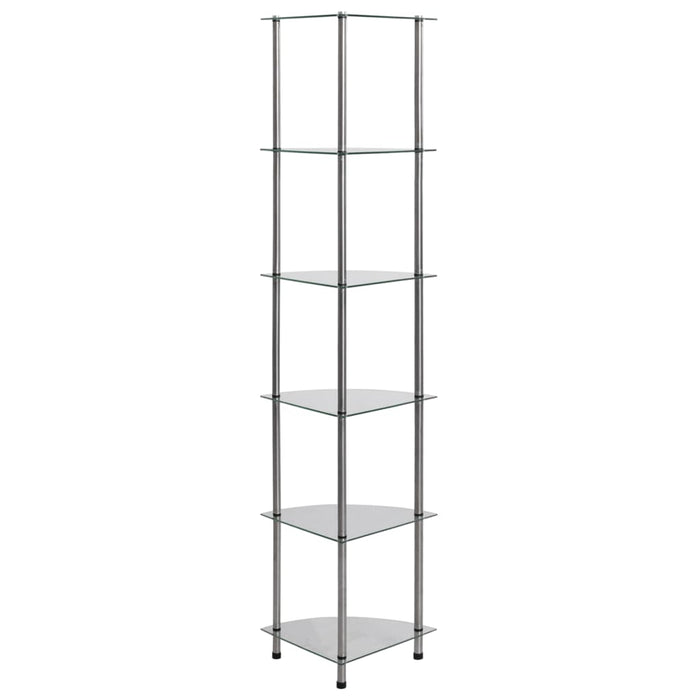Raft cu 6 niveluri transparent, 30x30x160 cm, sticlă securizată - WALTI WALTI