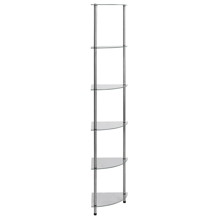 Raft cu 6 niveluri transparent, 30x30x160 cm, sticlă securizată - WALTI WALTI