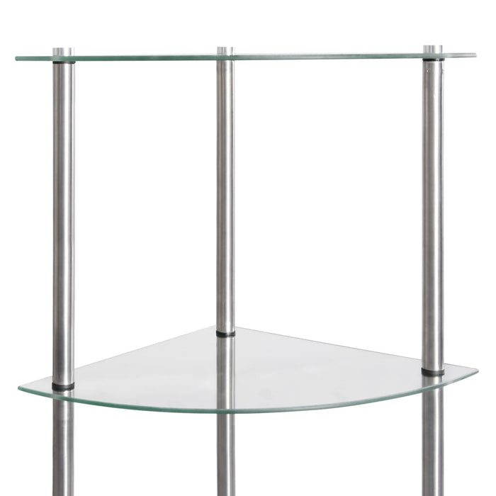 Raft cu 6 niveluri transparent, 30x30x160 cm, sticlă securizată - WALTI WALTI