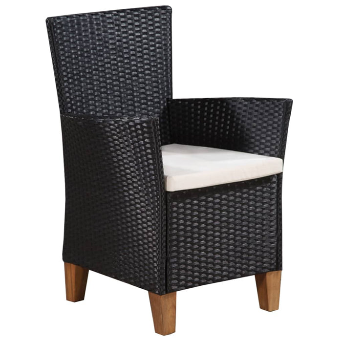 Set mobilier de exterior, 5 piese, negru și maro, poliratan WALTI