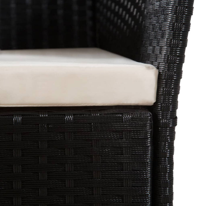 Set mobilier de exterior, 5 piese, negru și maro, poliratan WALTI