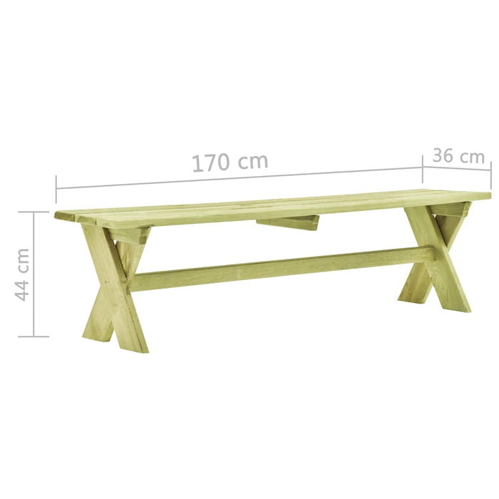 Bancă de grădină, 170 cm, lemn de pin tratat WALTI