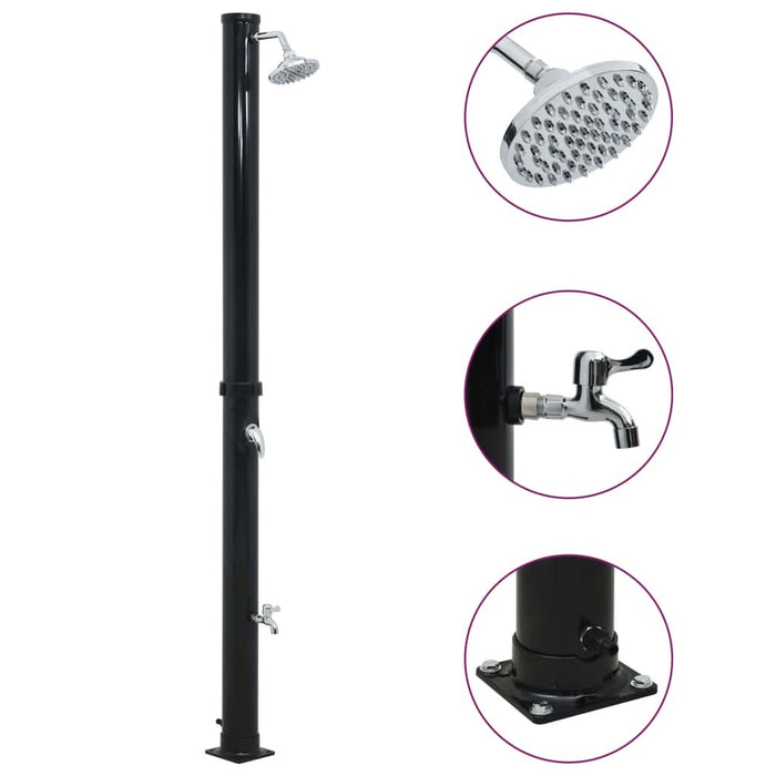 Duș solar, negru, 220 cm, 20 L - WALTI WALTI